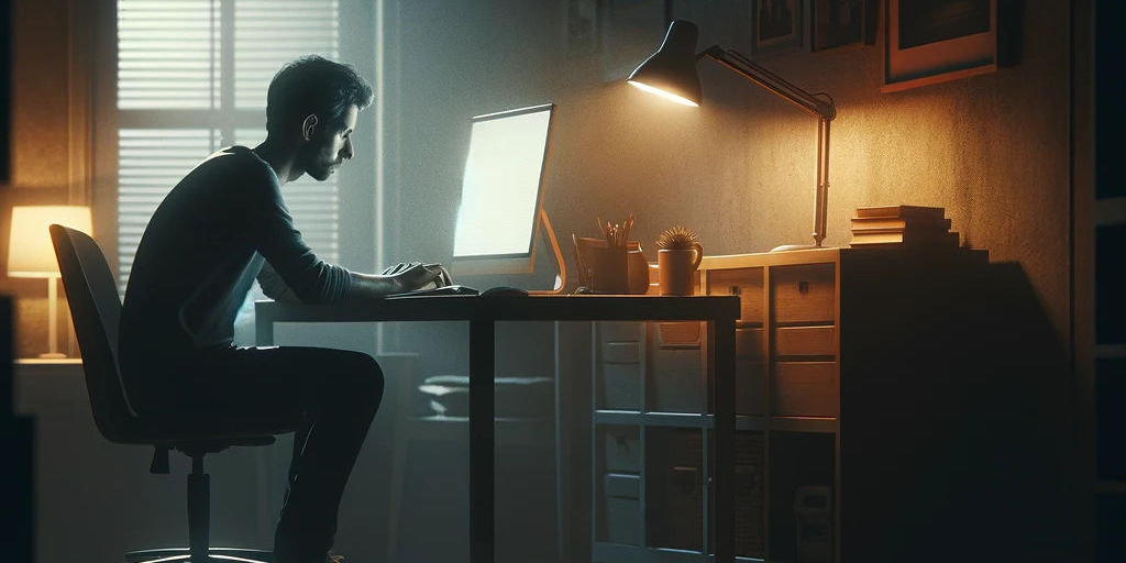 Isolating home office illustrated by Dall-E